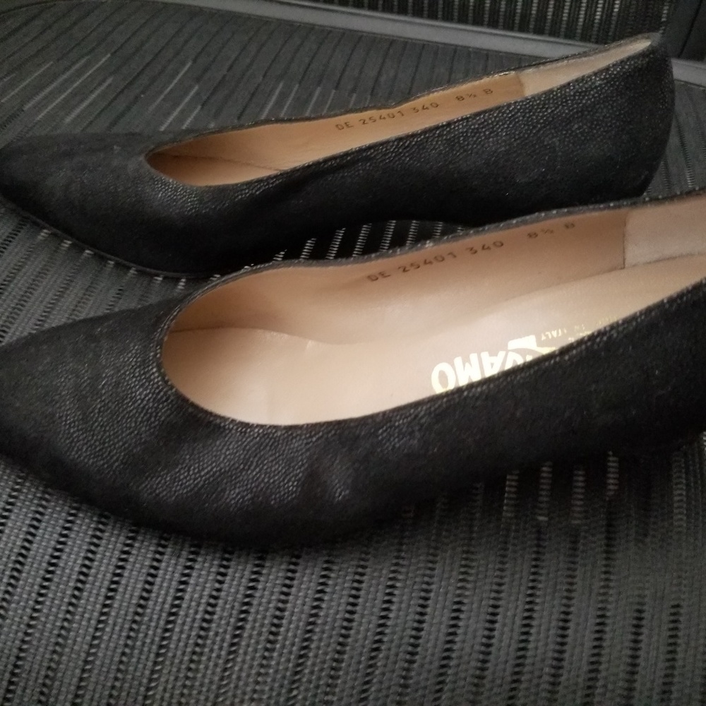 Salvatore Ferragamo  Leather Kitten Heels Vintage